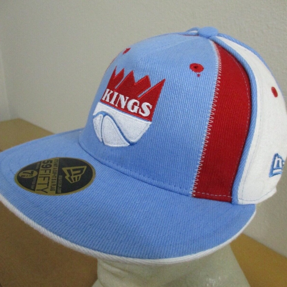 Sacramento Kings Hat Mens Fitted 7 1/8 Blue New Era 59 Fifty Hardwood Classics